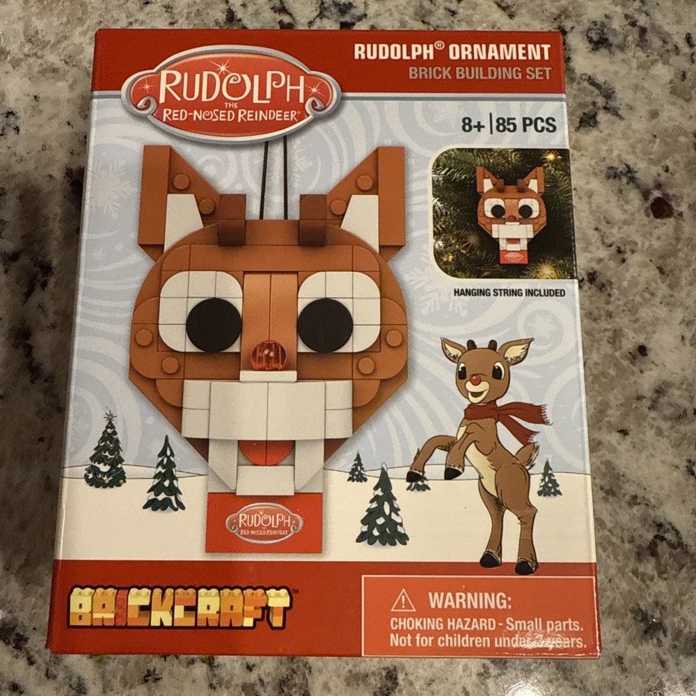 BRICKCRAFT Rudolph the Red-Nosed Reindeer Christmas Ornament Building Block Kit